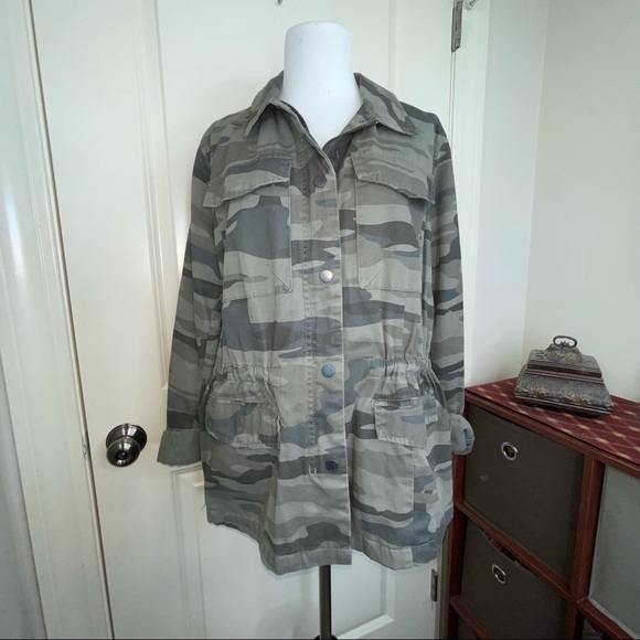 A New Approach Green Gray Camouflage Cotton Utility Jacket XL - Picture 4 of 16